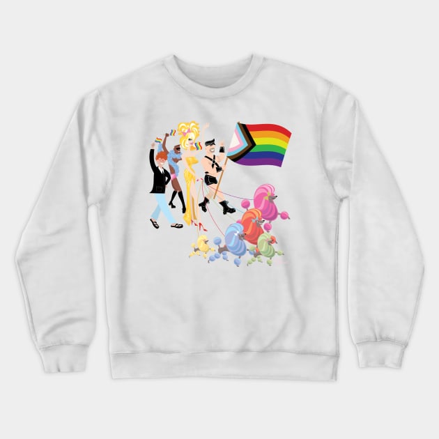 Gay Pride Poodles Crewneck Sweatshirt by ruralmodernist